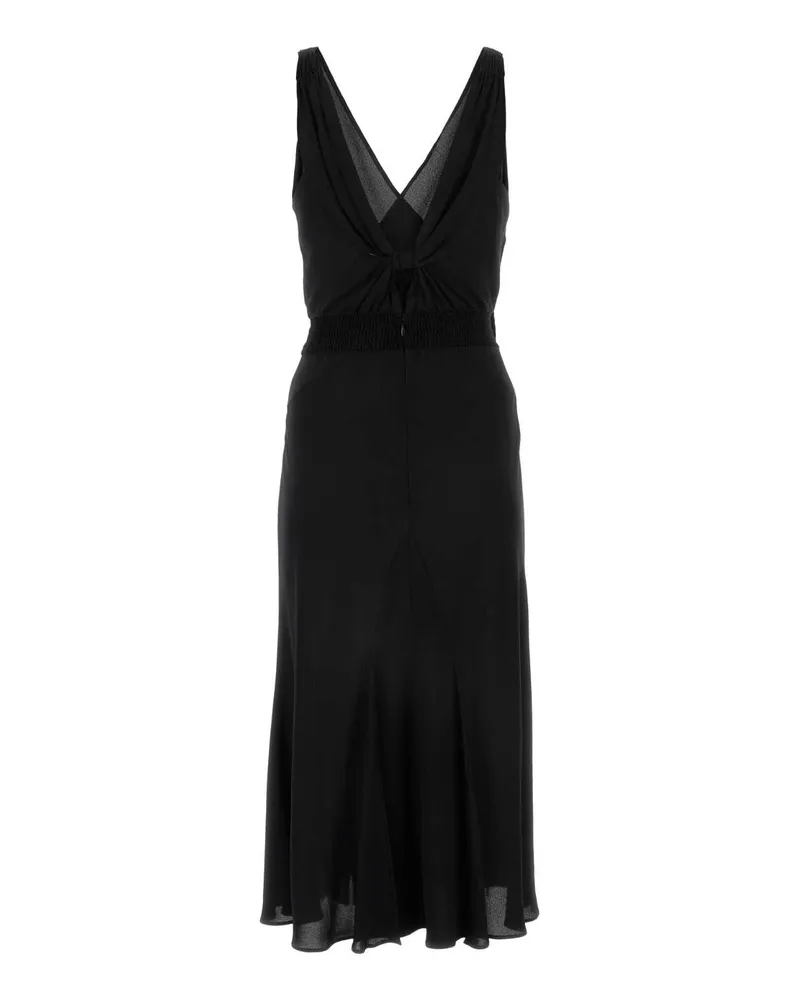 Prada Women's Black Stretch Viscose Dress Nero Ea Vi-Agnello Abiti Black