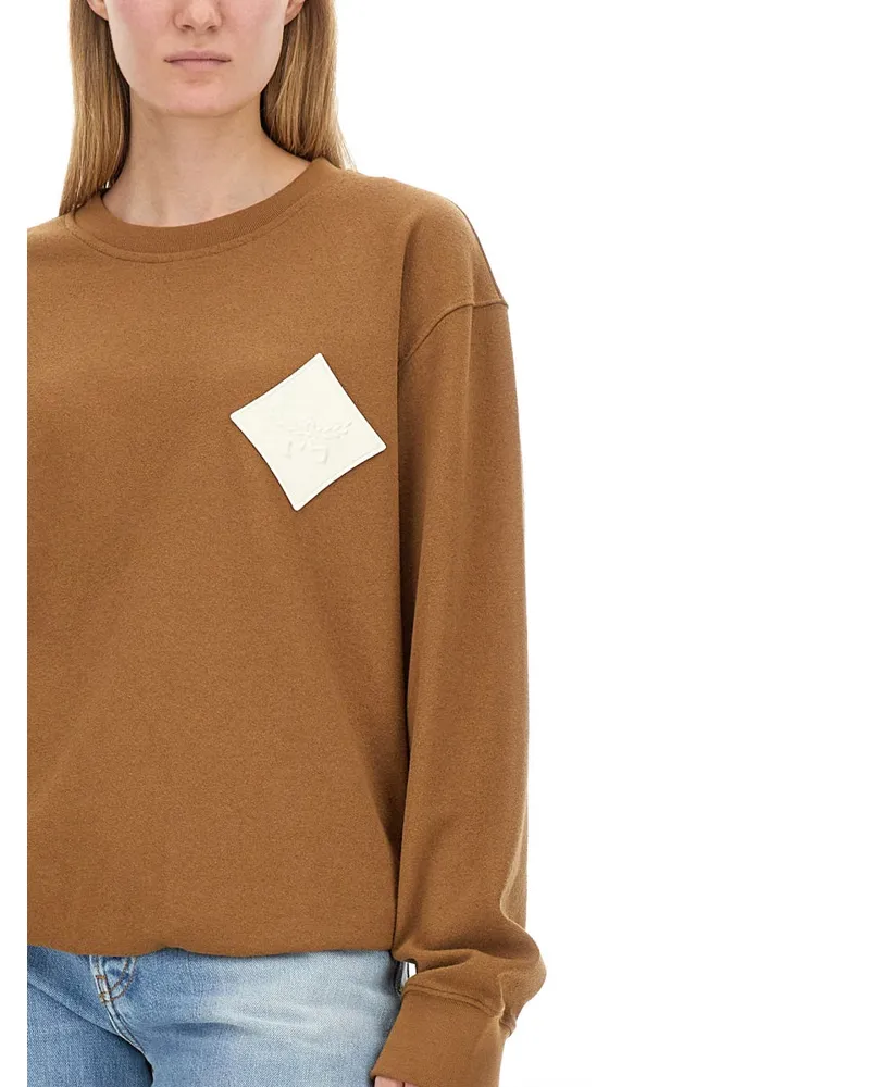 MCM Logo Cotton Sweatshirt — Beige Beige