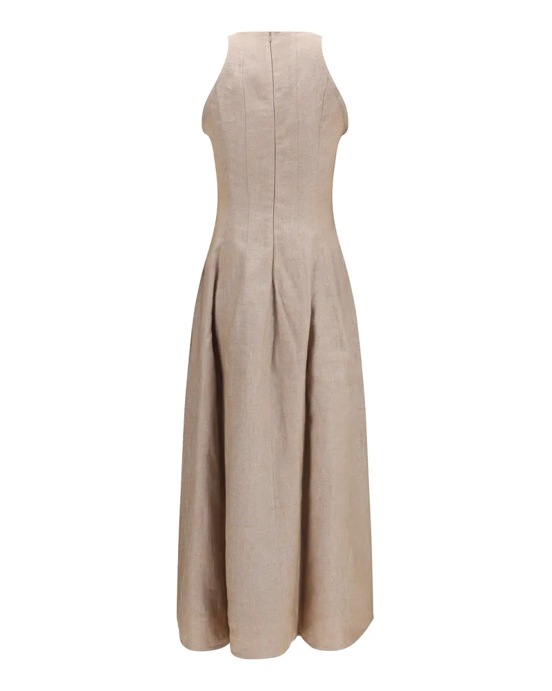 Brunello Cucinelli Women's Sparkling Linen Twill Dress Rosa Linen; Polyamide; Polyester Rose