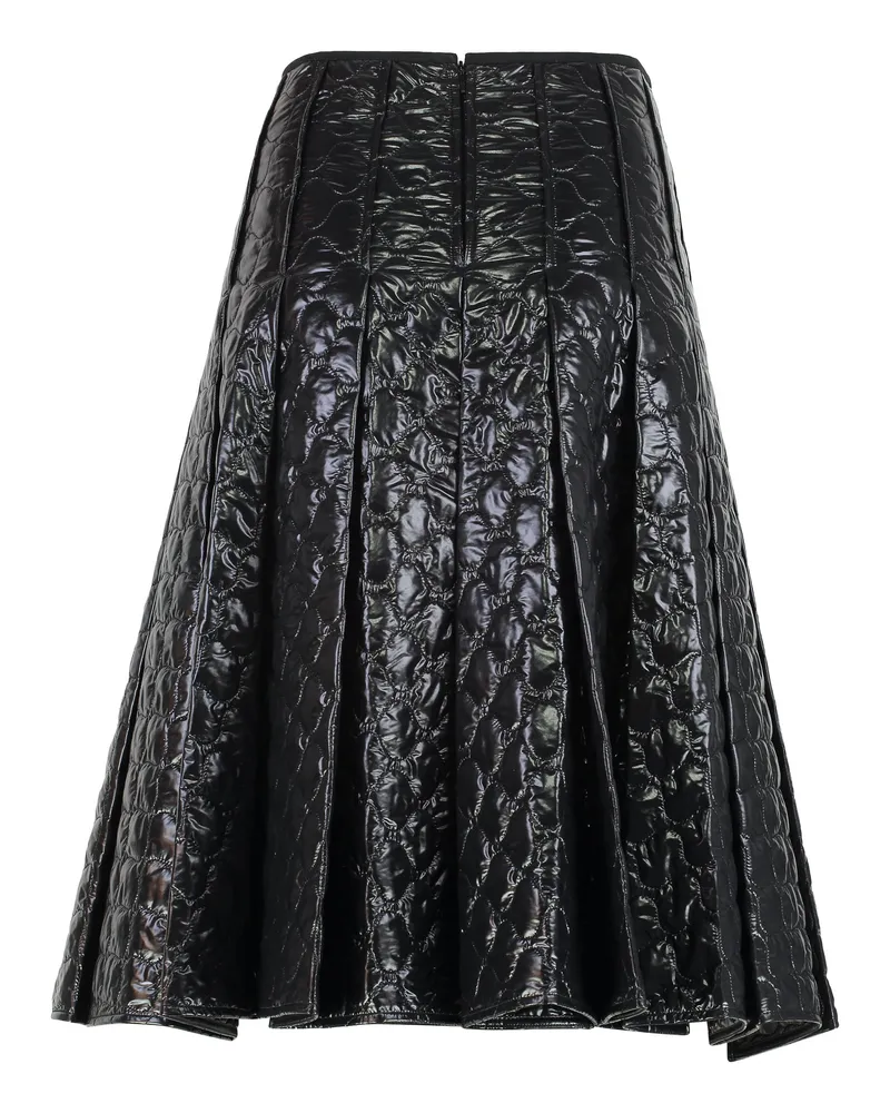 Moncler Women's Padded Midi Skirt, Quilted Check Black Polyamide Black