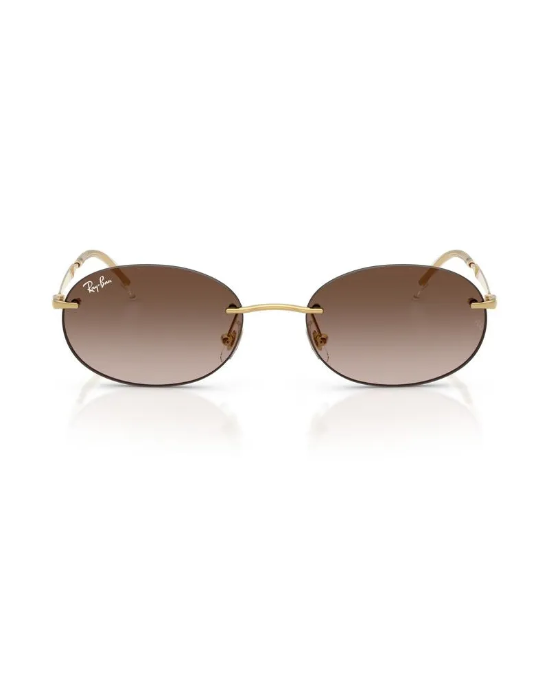 Ray Ban 0RB3767 Gradient Brown Lens Sunglasses — Gold Gold