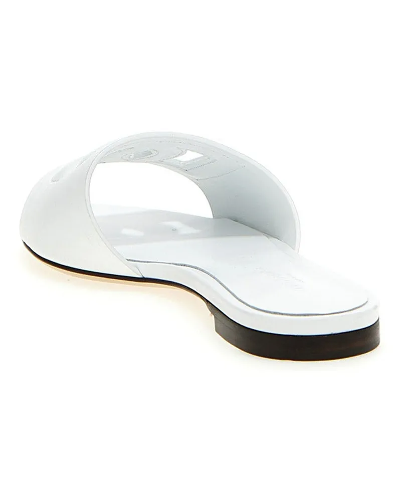 Dolce & Gabbana DG Millennials Calfskin Slide — White White