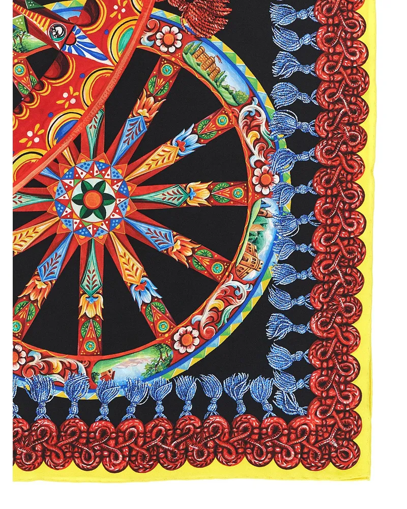Dolce & Gabbana Carretto Scarf — Multi Black