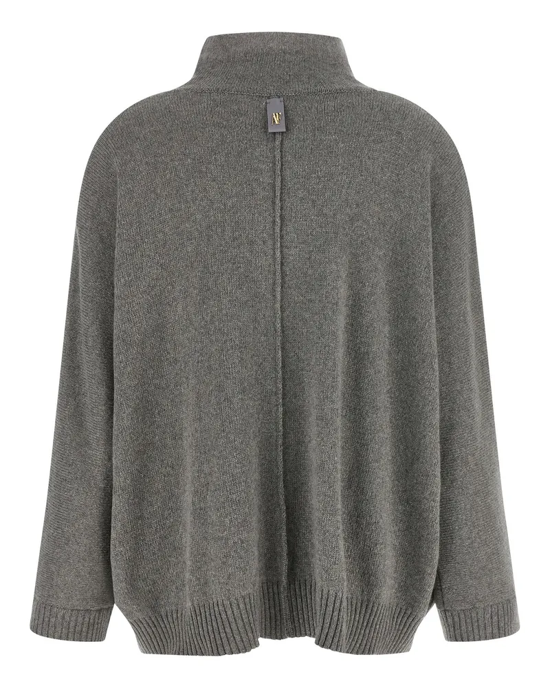 Alberta Ferretti Central-Stitched Cashmere-Blend Sweater — gray Gray