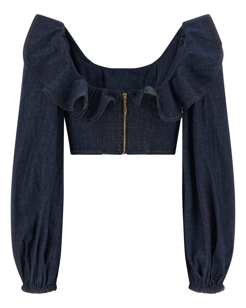Zimmermann Aster Blouse — Blue Blue