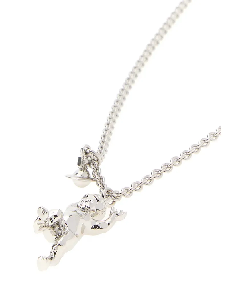 Vivienne Westwood Women's Man. Satyr Pendant Platinum Metal Fibre Collane Necklaces Silver