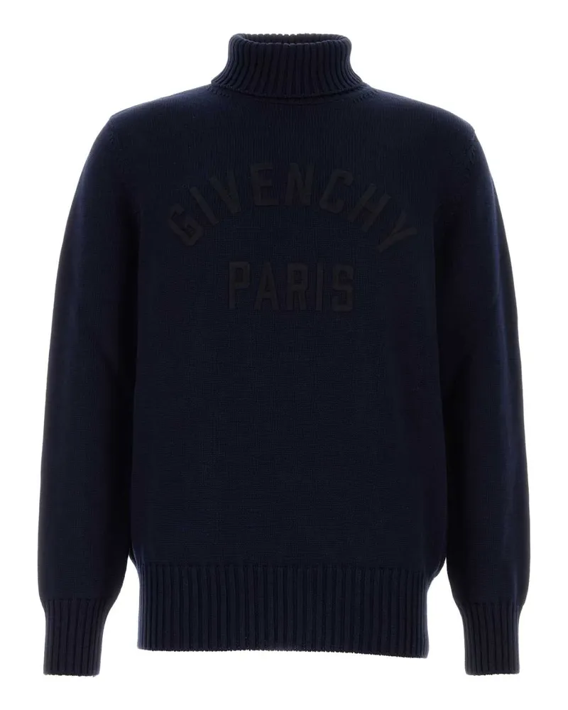 Givenchy Logo-Embroidered Cotton Sweater — Navy Navy