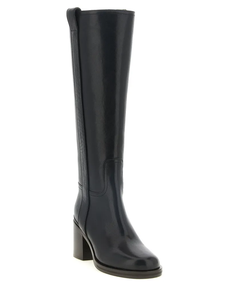 Brunello Cucinelli Riding Leather Boots — Black Black