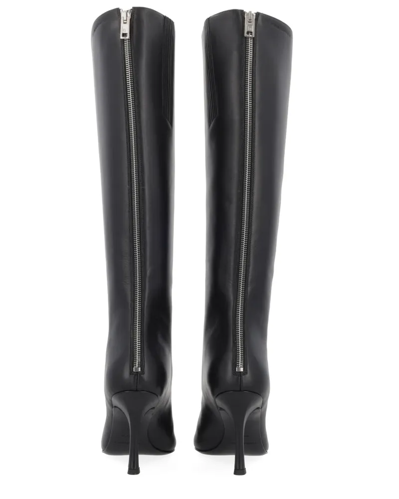 Alexander Wang Calf Leather Heeled Boot — Black Black