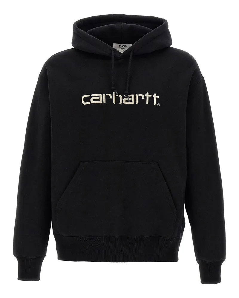 Junya Watanabe Logo-Embroidered Collaboration Hoodie — Black Black