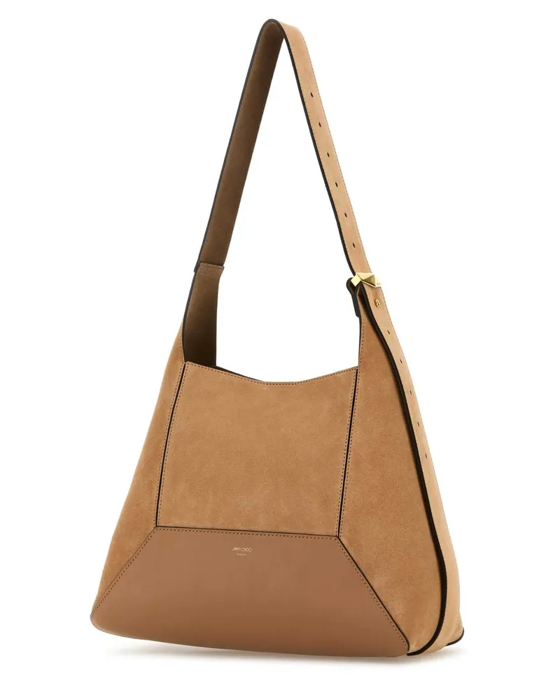 Jimmy Choo Diamondhobomsue Toffeegold Calf Brass Borse A Mano Bag Brown