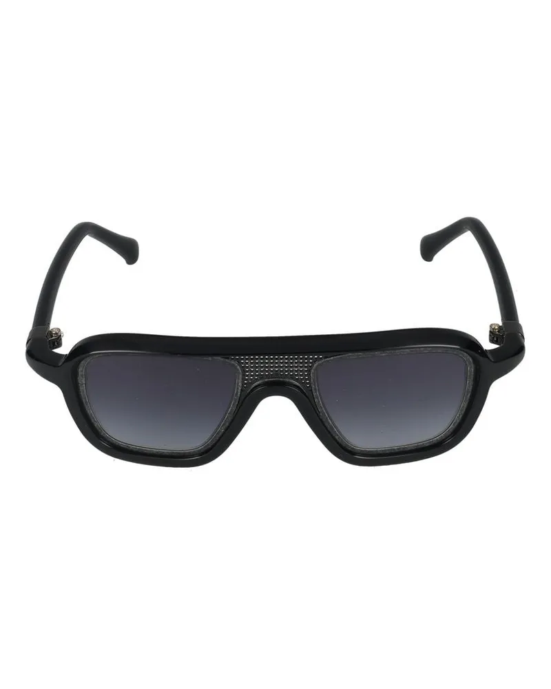 Yohji Yamamoto Unisex Sun502 Sunglasses Black Acetato Black