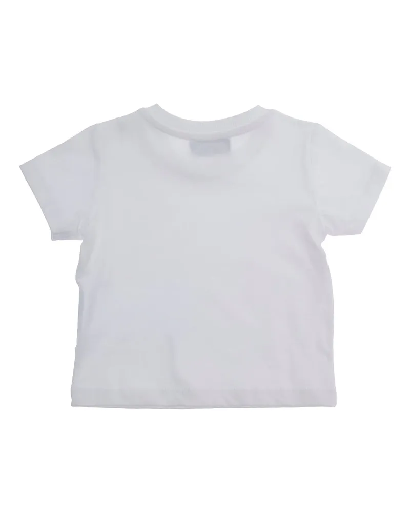 Moschino Unisex Baby T-Shirt Crew Neck White Cotton T-Shirts And Polos White