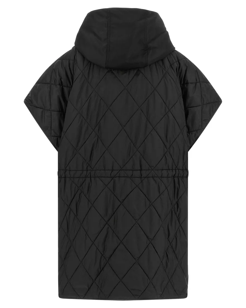 Max Mara Quilted Hood Vest — Black Black