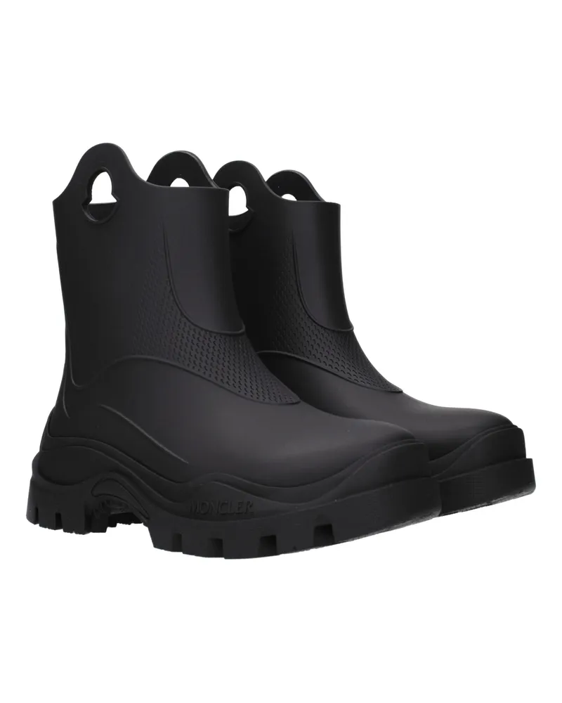 Moncler Women's Black Cotton Ankle Boots Black