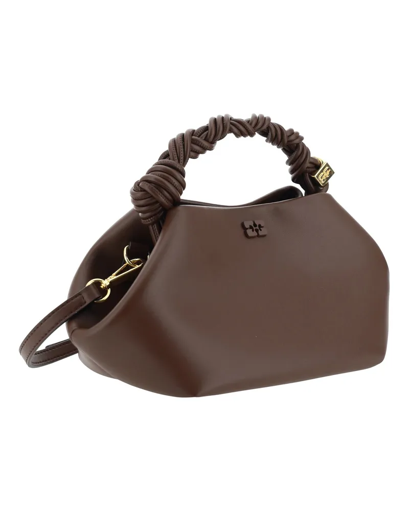 Ganni Women's Handbag Bou Mini Chocolate Fondant Calf Leather (bos Taurus) Handbags Hand Bags Brown