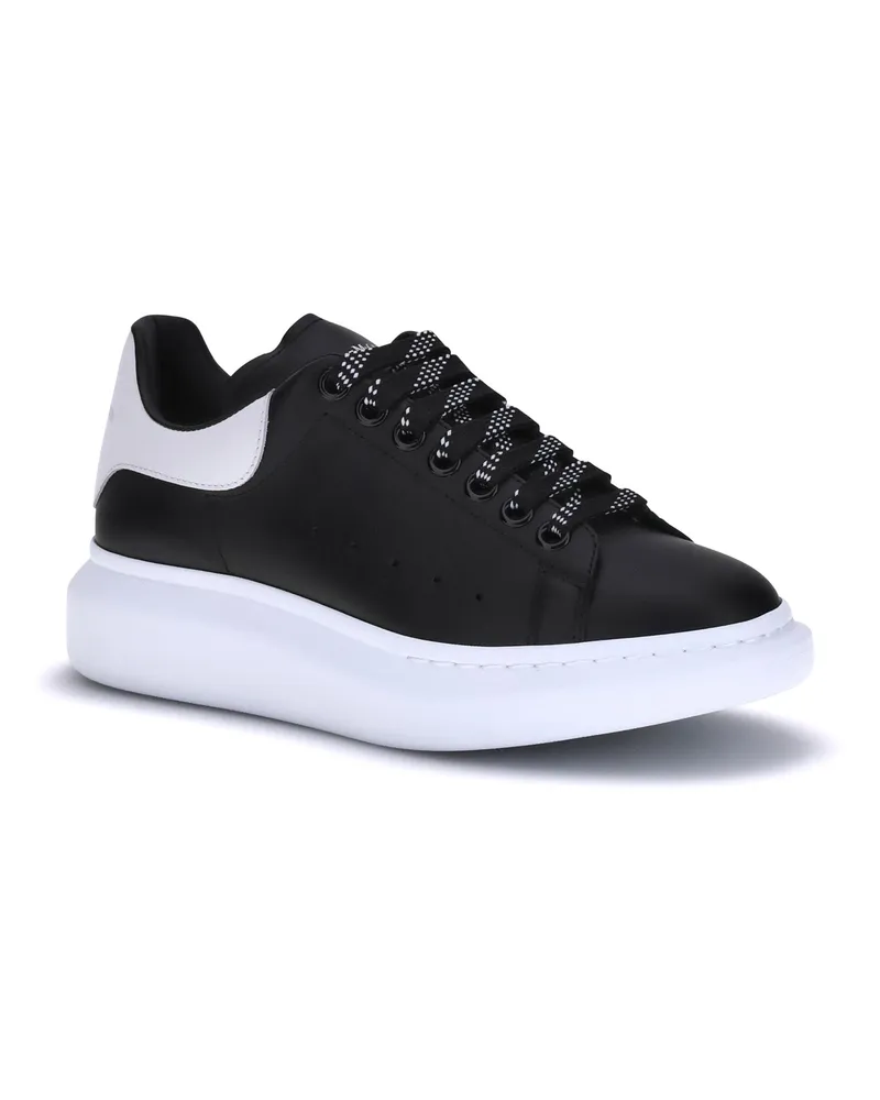 Alexander McQueen Men's Leather Sneakers Black-White Black/white Black