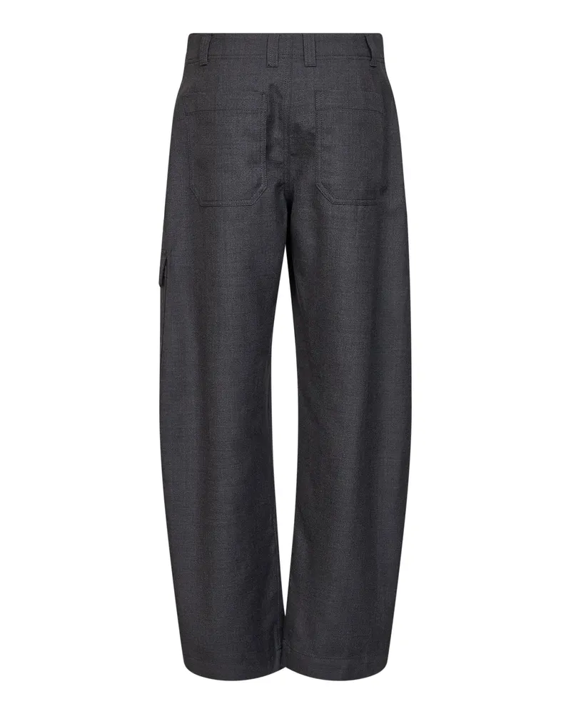 Brunello Cucinelli Virgin Wool Twill Cargo Pants — Gray Gray