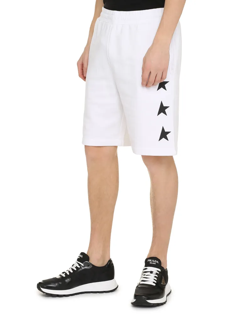 Golden Goose Men's Diego Cotton Bermuda Shorts White White