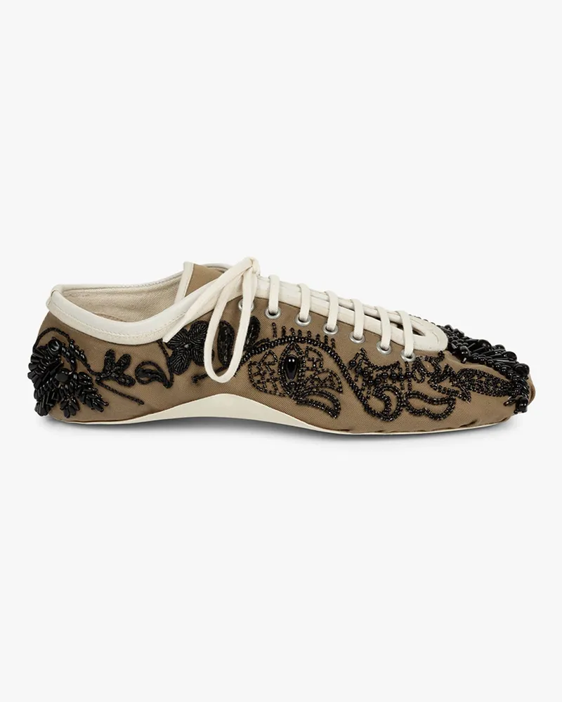 Dries van Noten Cotton Twill Sneaker — Beige Beige