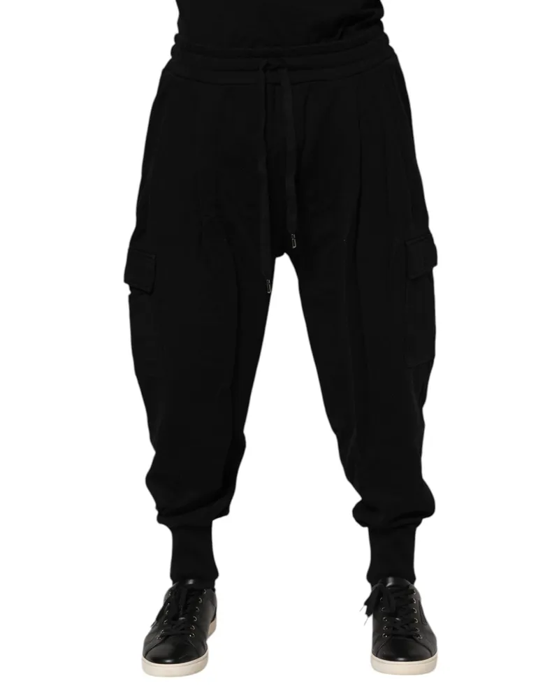 Dolce & Gabbana Men's Black Cotton Logo Jogger Sweatpants Pants Black