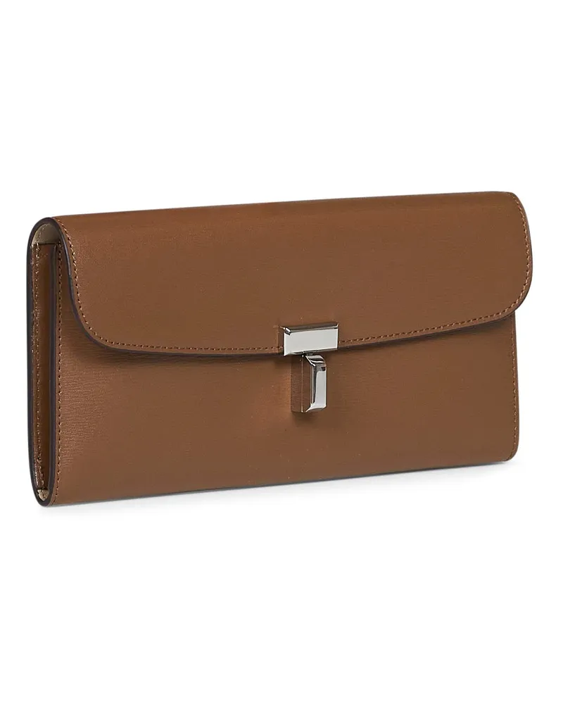 Totême Women's Wallet T-Lock Palmellato Leather Tiramisu Brown Calf & Purses Brown