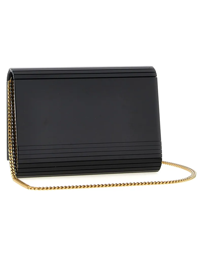 Saint Laurent Plexi Cassandre Logo Clutch — Black Black