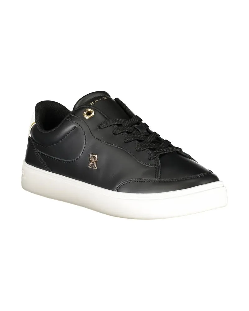 Tommy Hilfiger Leather and Polyurethane Sneaker — Black Black