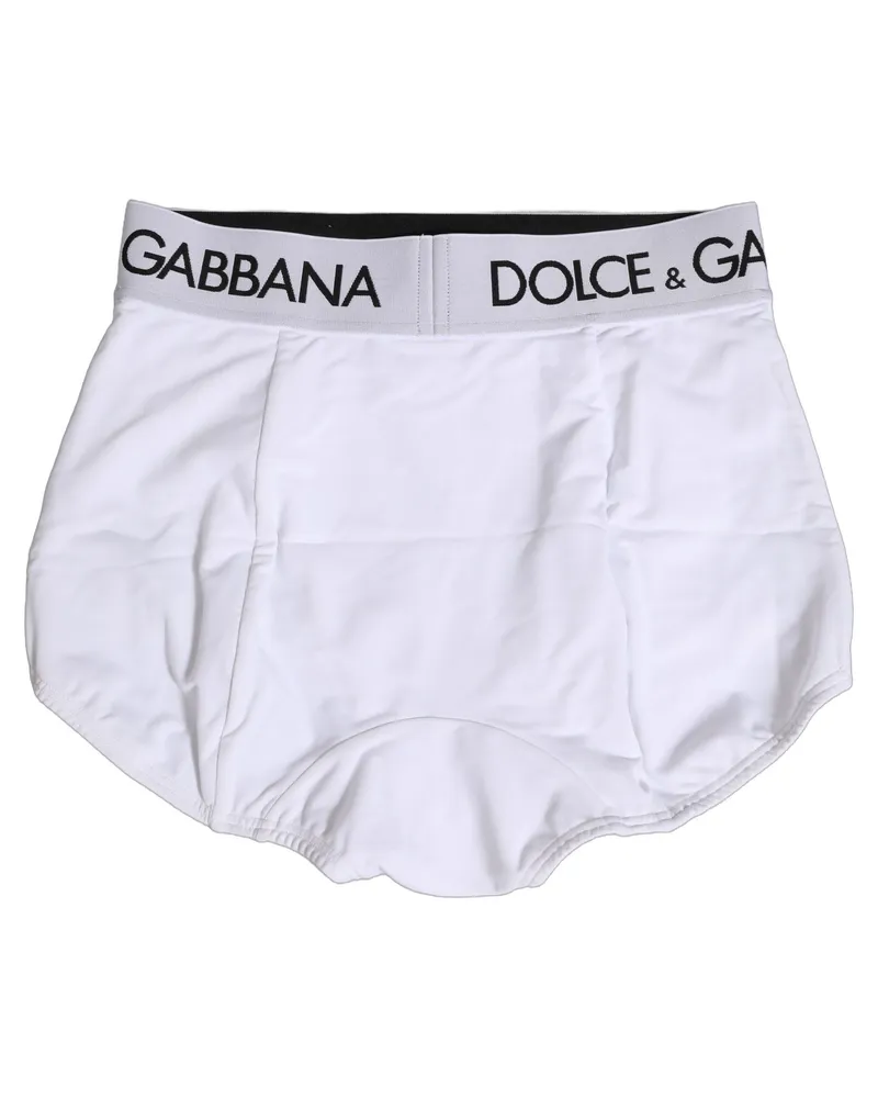 Dolce & Gabbana Women White Logo Waistband Coulotte Panty Underwear Nylon Elastane Clothing White