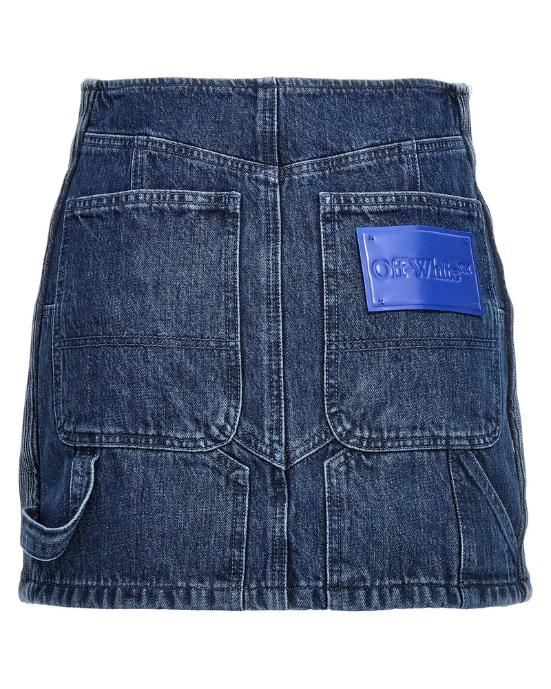 OFF-WHITE Motorcycle Miniskirt — Blue Blue