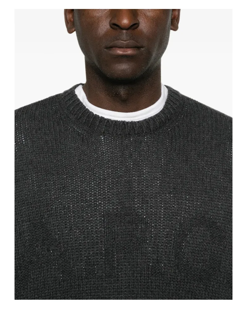 A.P.C. Intarsia-Knit Wool Sweater — Gray Gray