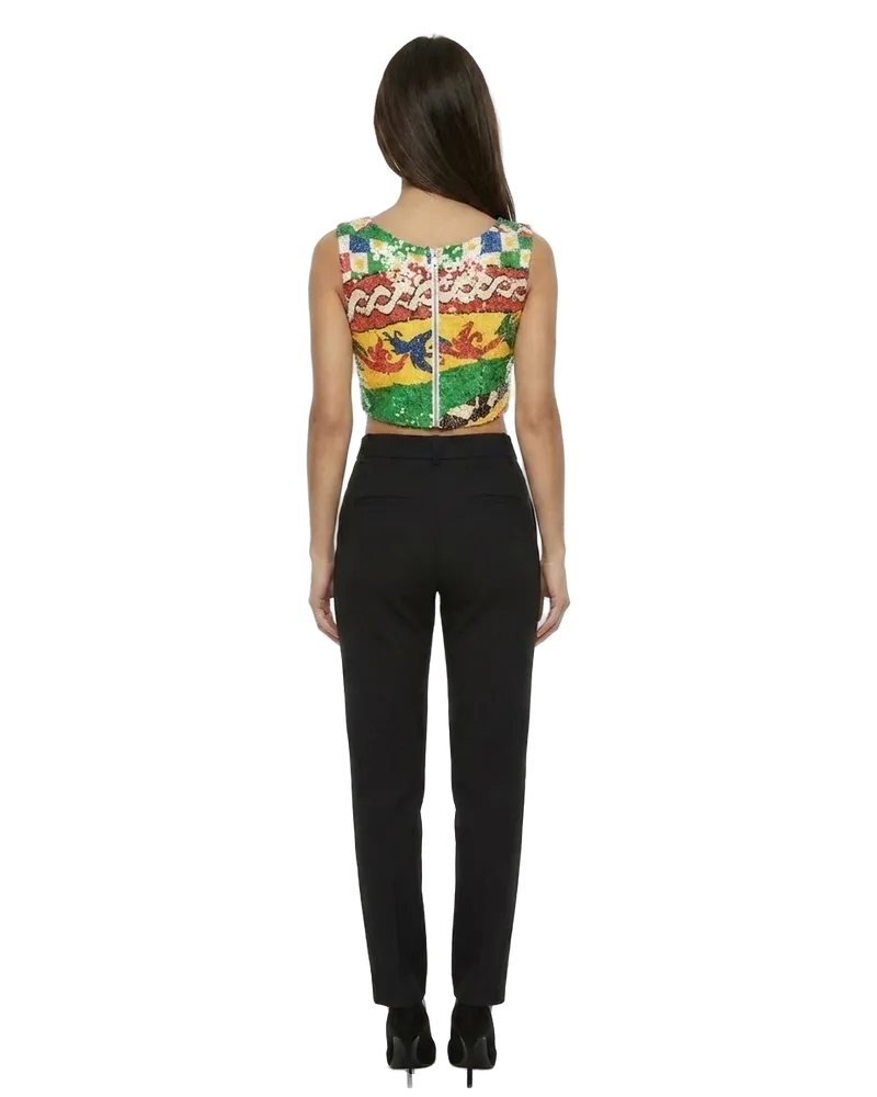 Dolce & Gabbana Sequined Multicolor Tank Top — Multicolor Multicolor