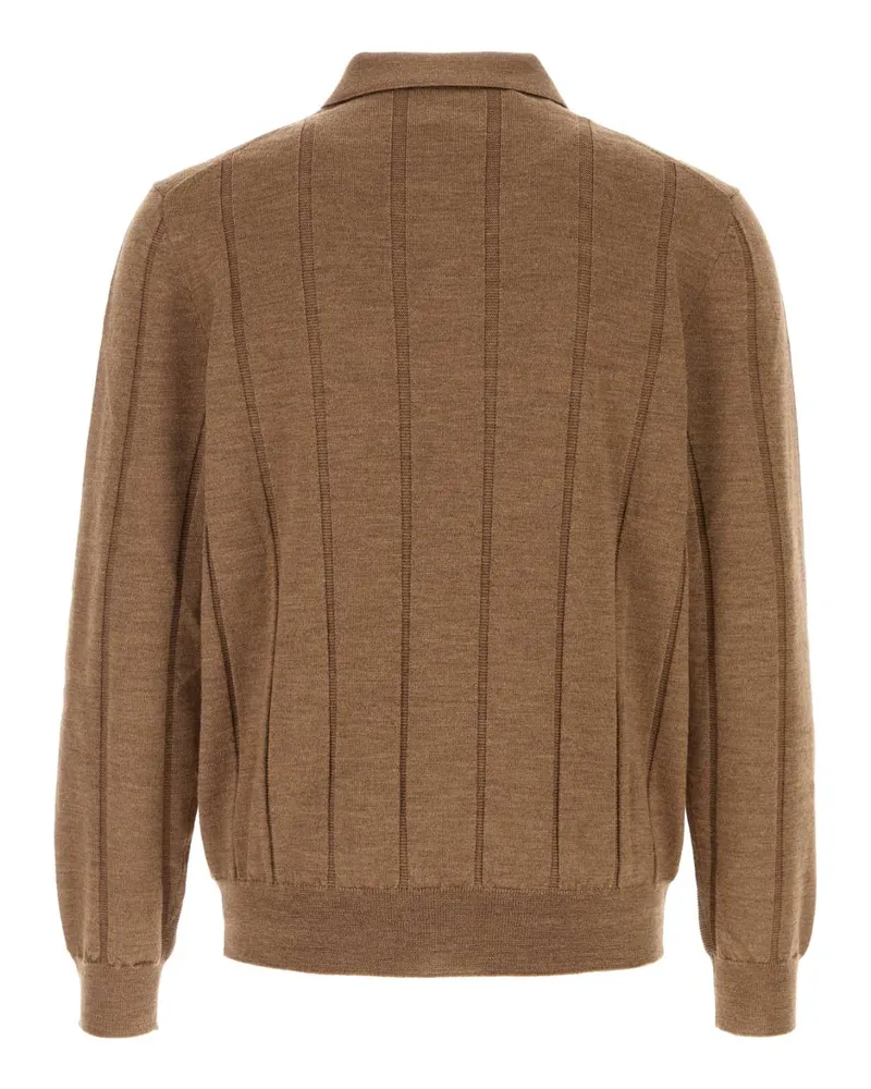 Canali Half Polo Sweater — Beige Beige