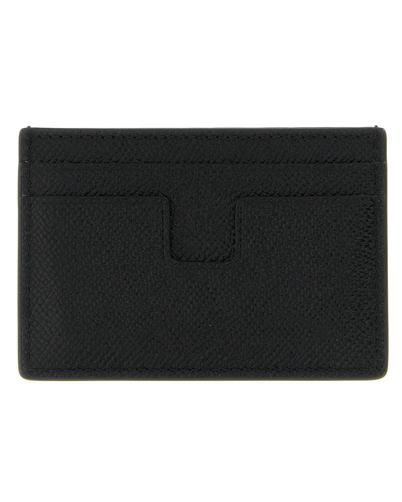 Tom Ford Men's Black Calfskin Cardholder Accessory Black