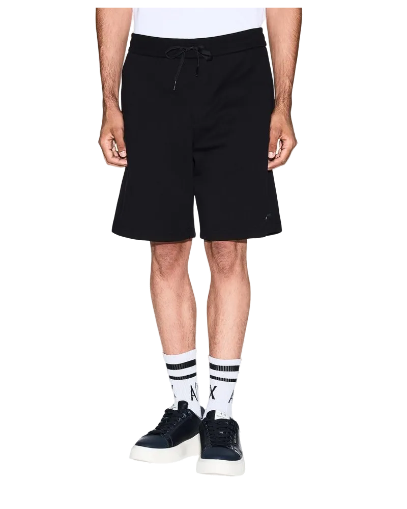 Armani Exchange Cotton Drawstring Shorts — Black Black