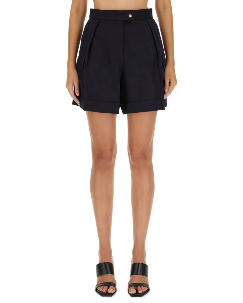 Alexander McQueen Wool Cargo Shorts — Blue Blue