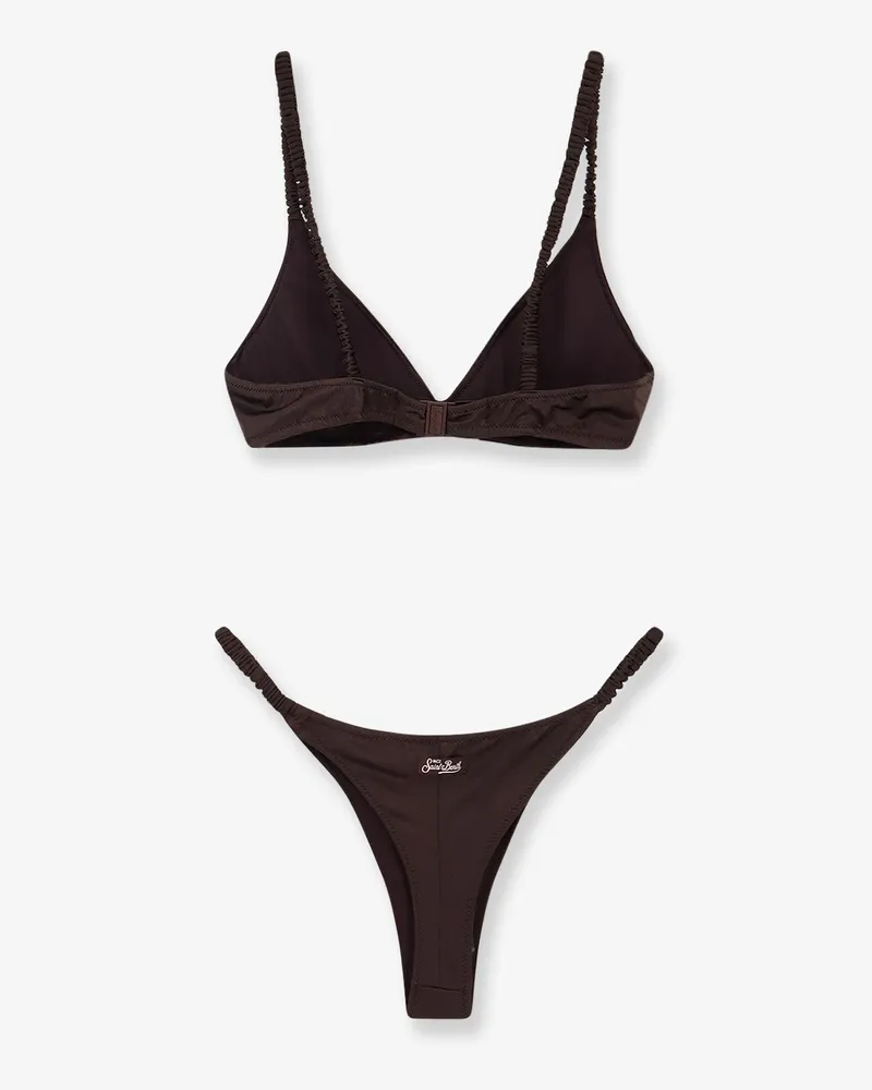 MC2 Saint Barth Women's Nylon Bikini Moana Brown Polyamide Swimwear Sea Clothing Brown