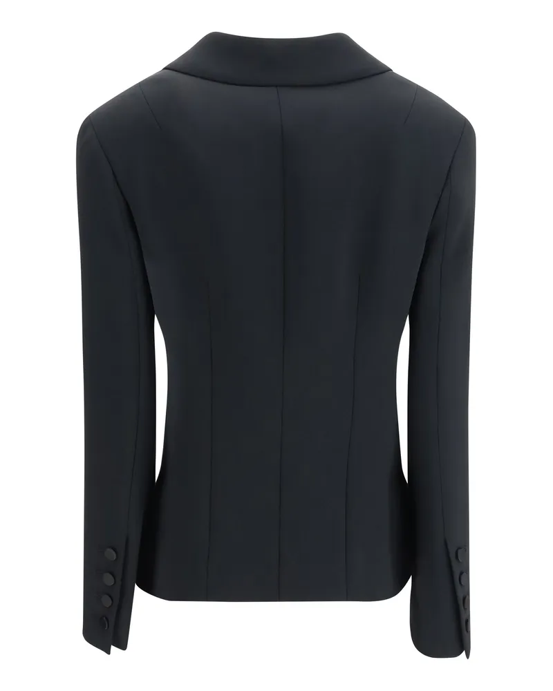 Ermanno Scervino Double-Breasted Tuxedo Blazer — Black Black