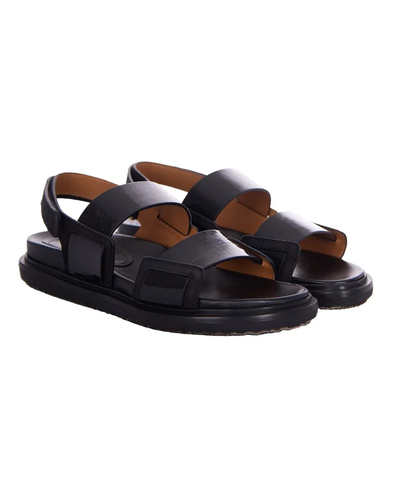 Marni Women's Sandal Fussbett Black Slippers Flat Shoes Black