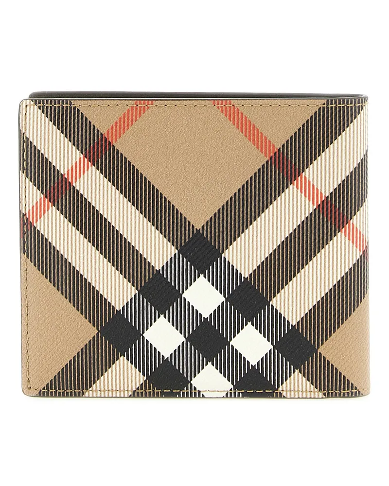 Burberry Burberry Check Coated Canvas Wallet — Beige Beige