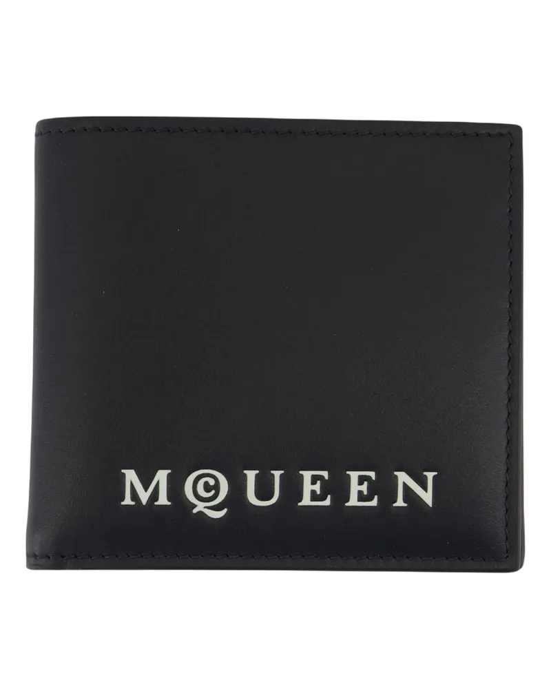 Alexander McQueen Men's Bi Fold Cc Card Case -  Leather Black Calfskin Accessories Card-Holder Black