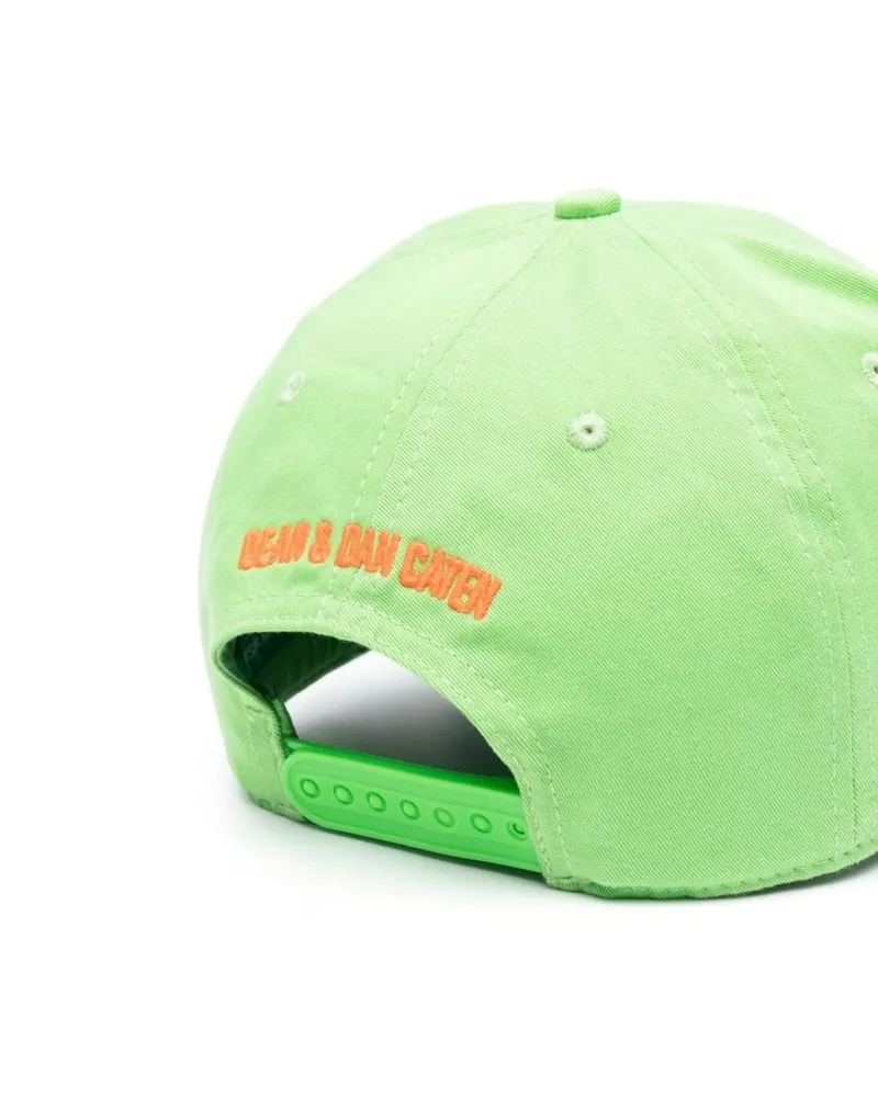 Dsquared2 Men's Embroidered Logo Baseball Cap Green Accessories > Beanies & Hats Green