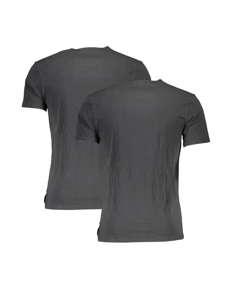 Calvin Klein Cotton-Blend Crew Neck T-Shirt — Black Black