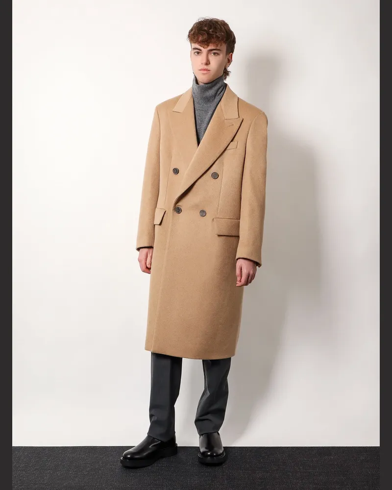 Hevò Men's Cashmere Coat Brown Beige