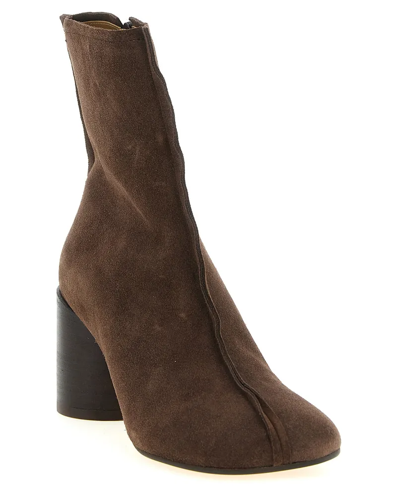 Maison Margiela Suede Stitch-Toe Ankle Boot — Brown Brown