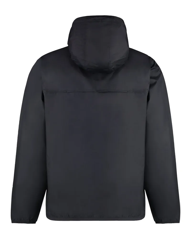 K-Way Men's Claude Hooded Nylon Jacket Black Polyamide Raincoats Coat Black