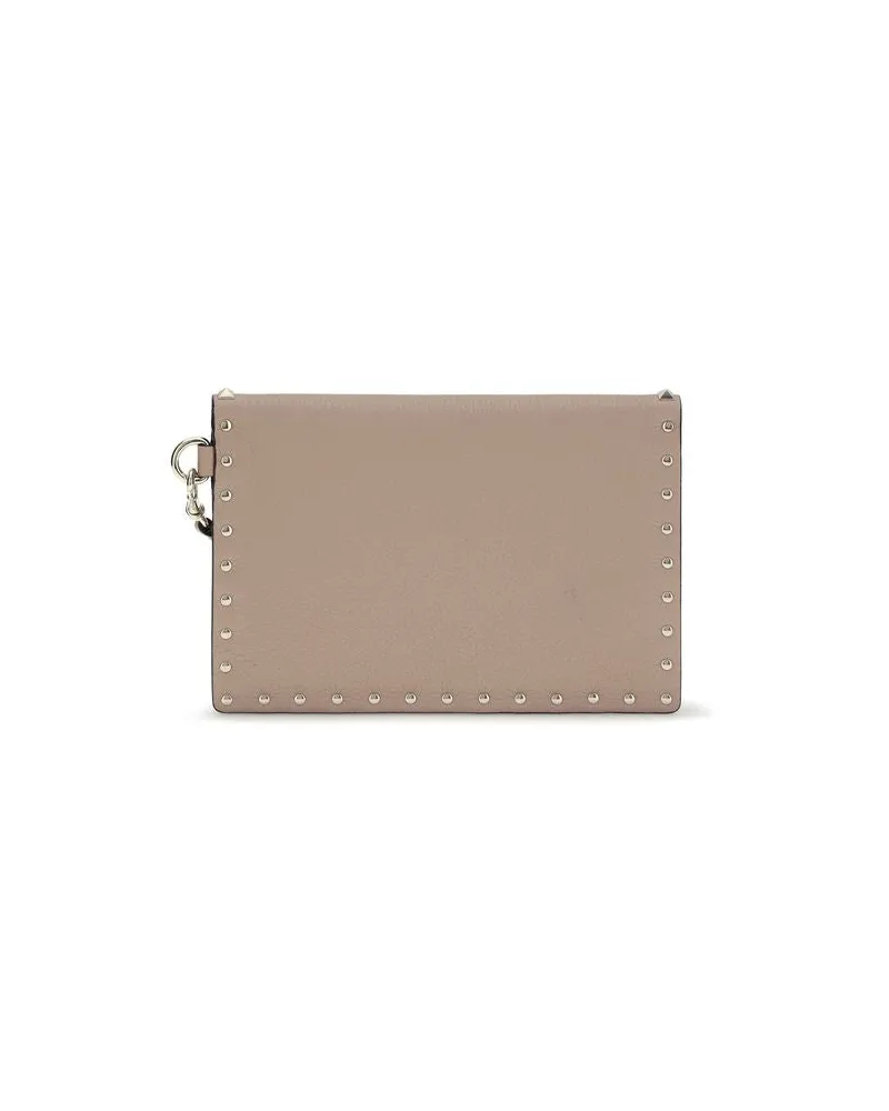 Valentino Garavani Women's Beige Calf Leather Bos Taurus Clutch Bag Beige