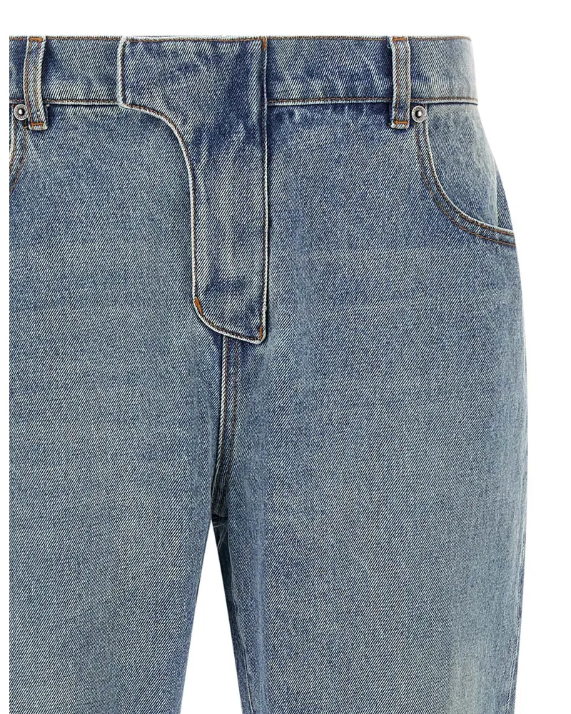 Balmain Stonewashed Cotton Denim Jeans — Blue Blue