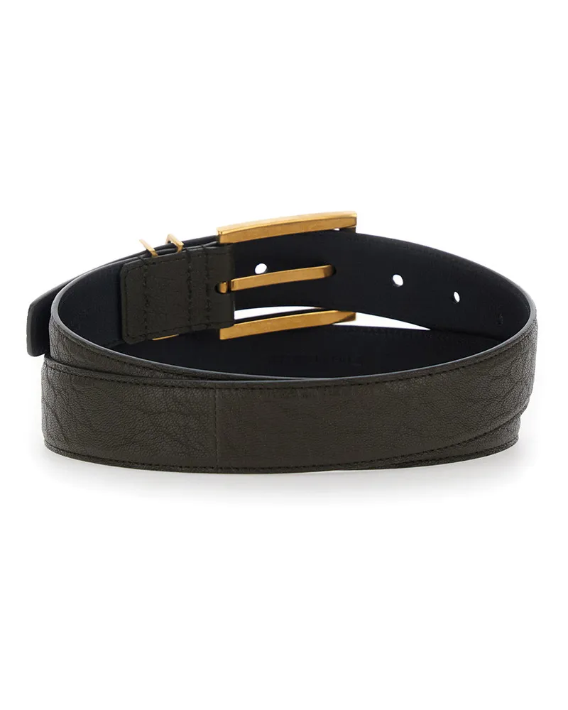 Saint Laurent Women's Belt Cassandre Brown Leather Brown