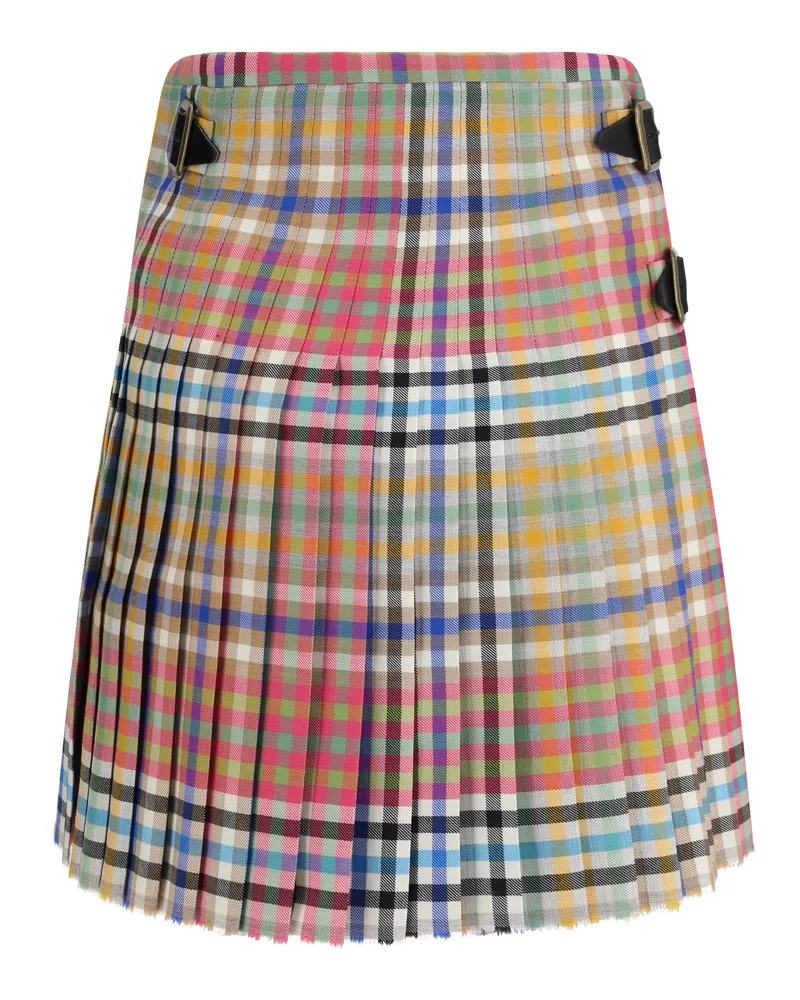Vivienne Westwood Women's Heather Check Mini Kilt Wool Ovis Aries Skirt Multicolor